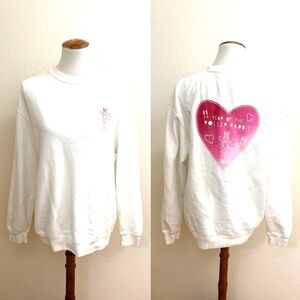 S13. Roller Rabbit White Sweatshirt with Pink Heart